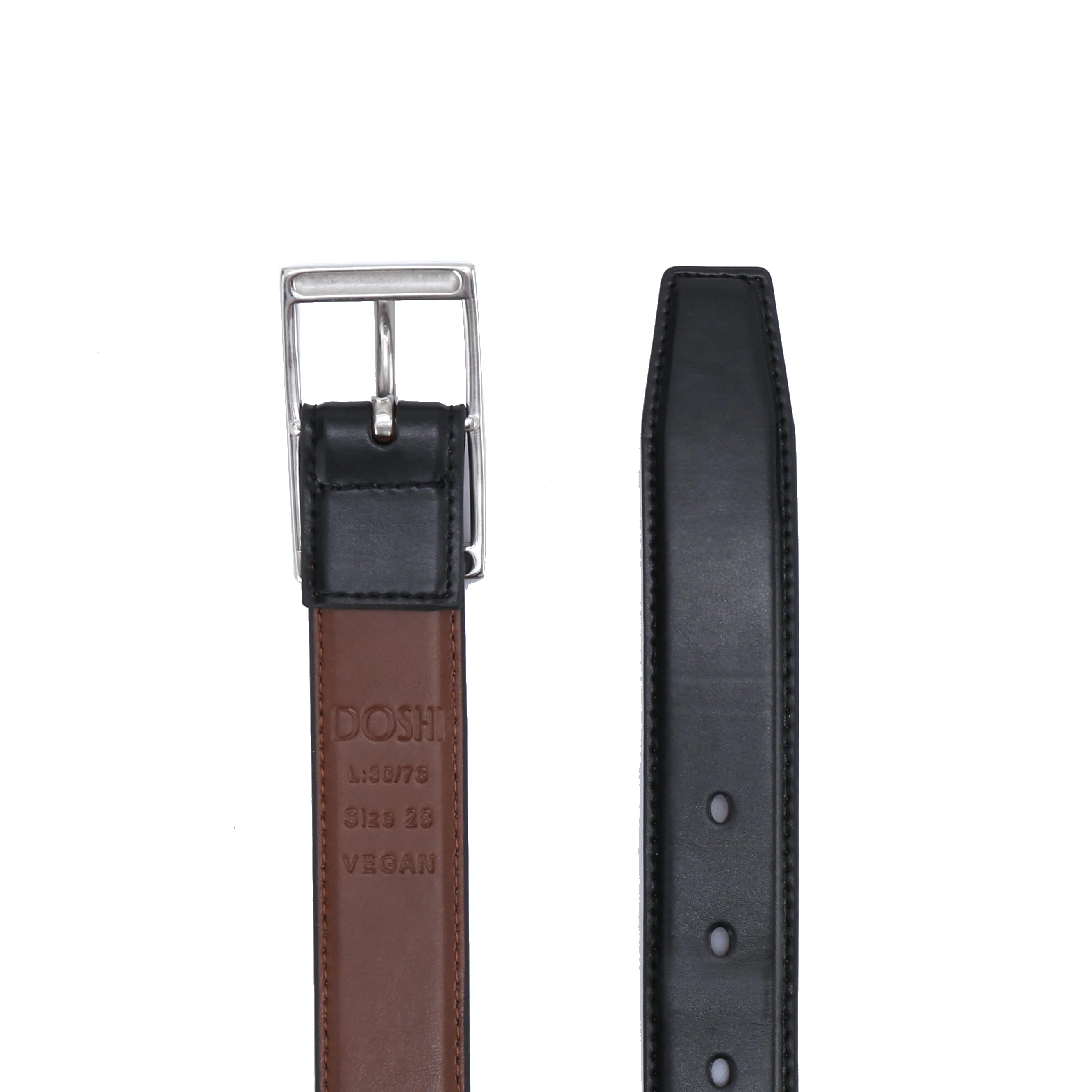 Slim Center Bar Formal Vegan Belt - Dress Belt - Image 6