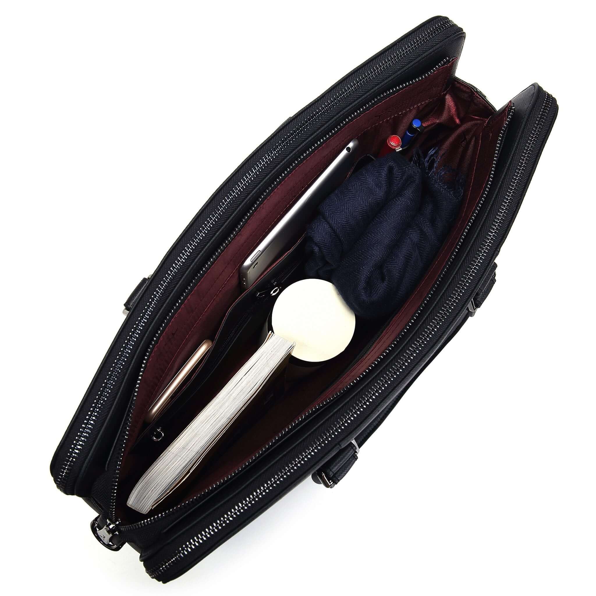 Large Classic Men's Vegan Briefcase 3 - Image 12
