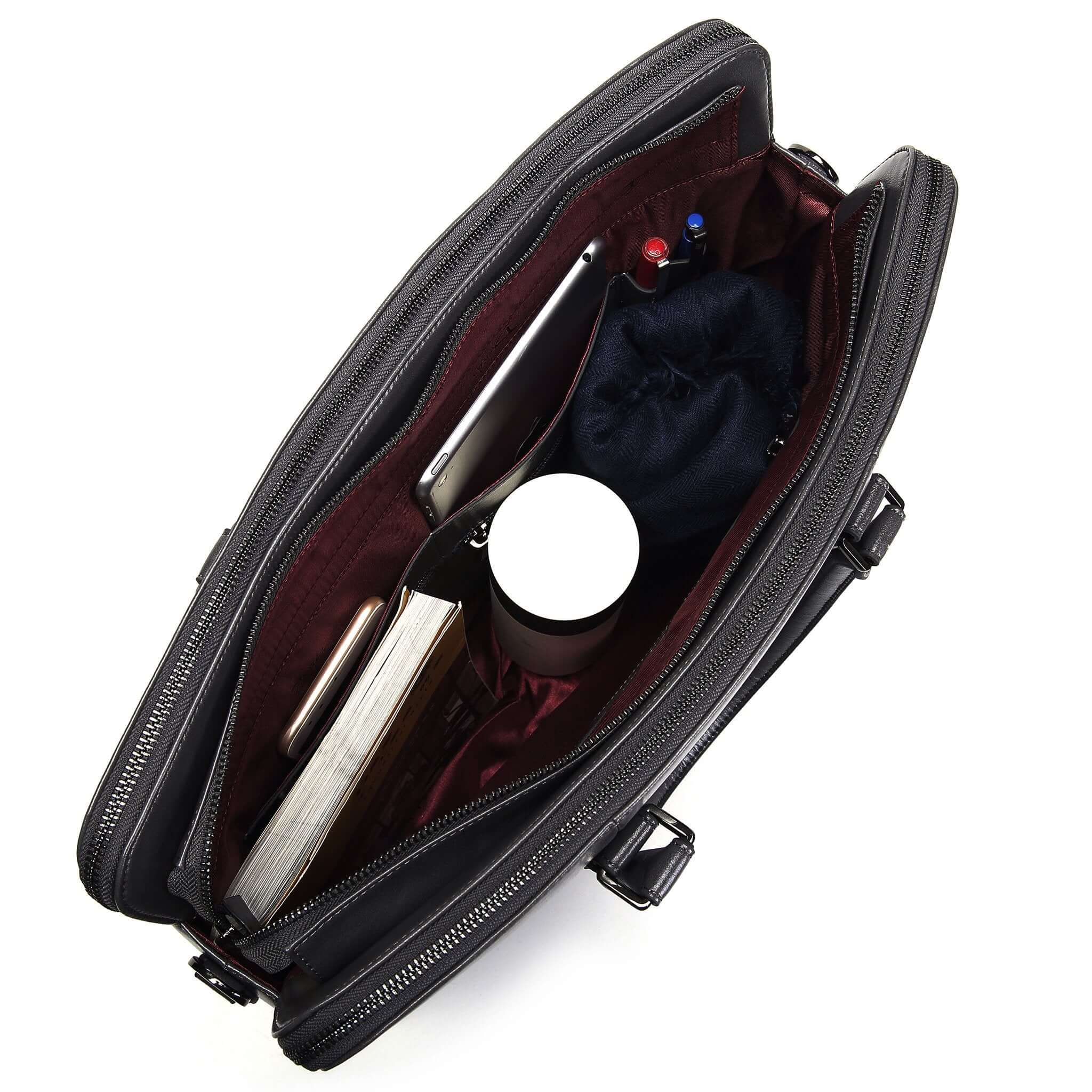 Large Classic Men's Vegan Briefcase 3 - Image 16