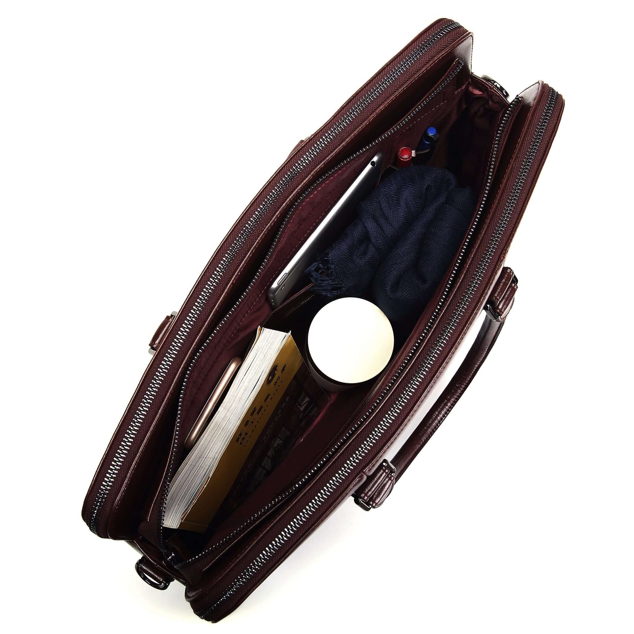 Large Classic Men's Vegan Briefcase 3 - Image 21