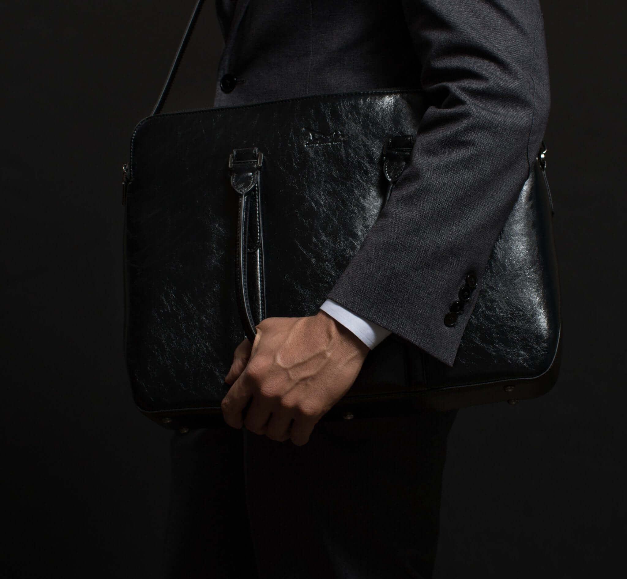 Large Classic Men's Vegan Briefcase 3 - Image 4