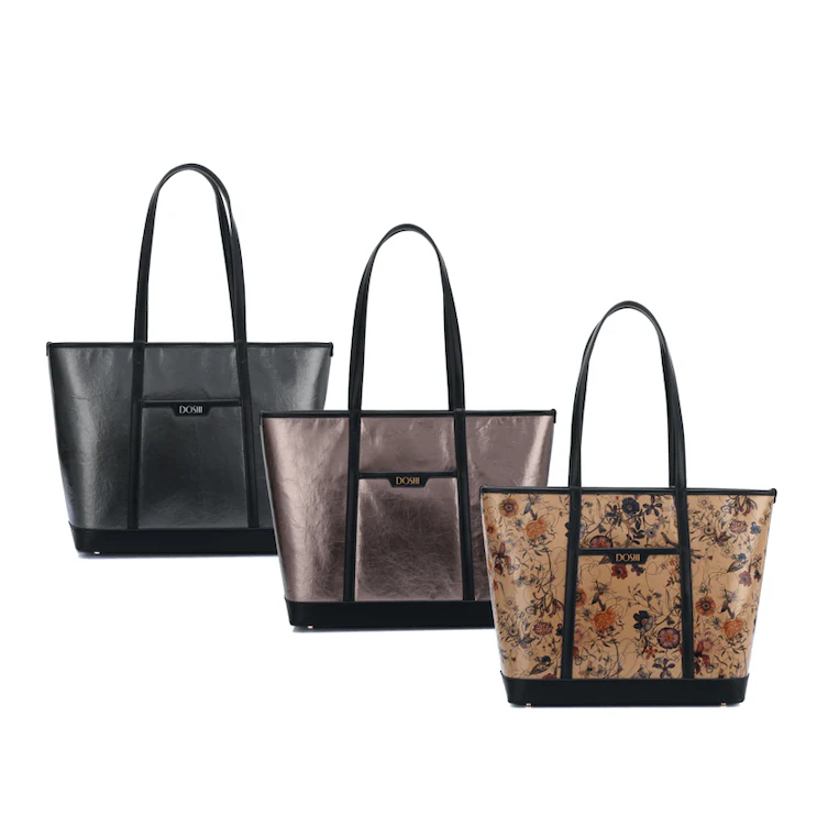 The Standard : Large Floral Kraft Paper Vegan Leather Tote - Image 6