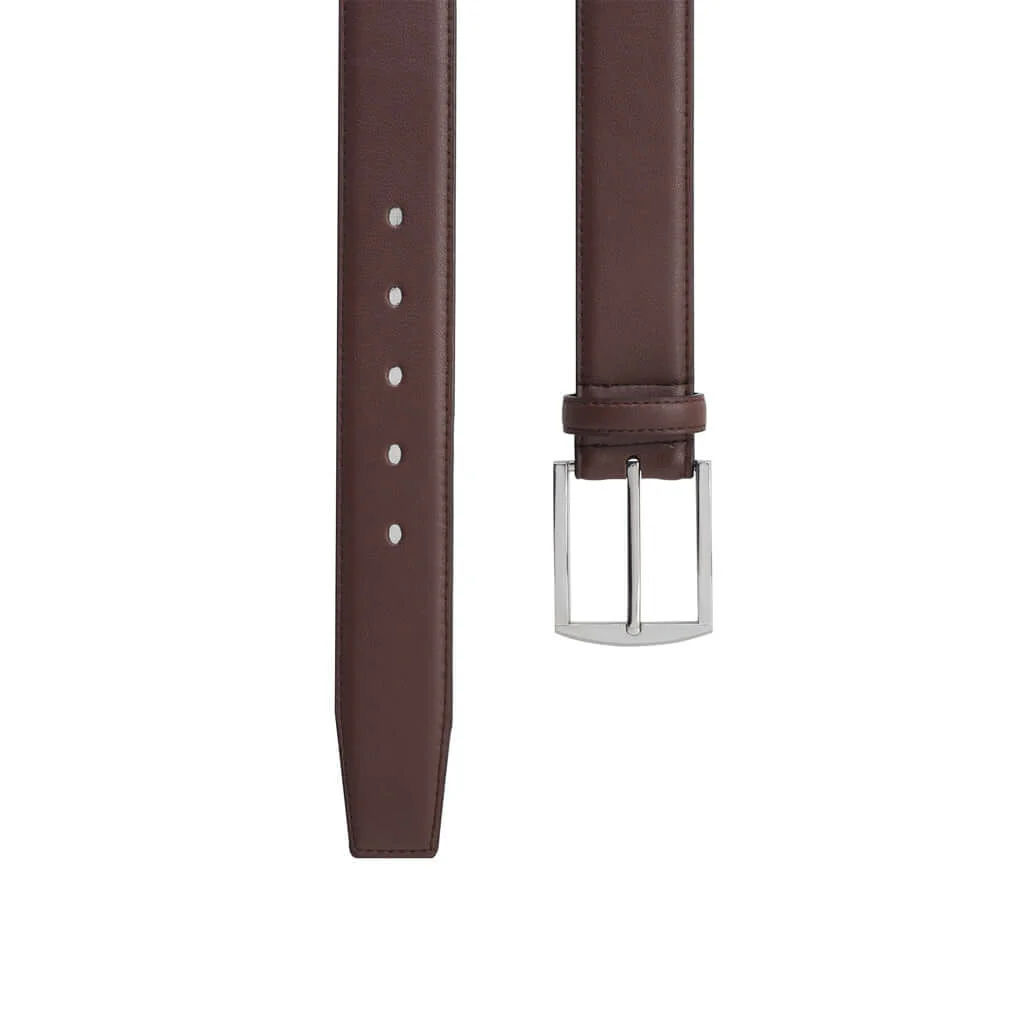 Metallic Silver Square 2 Vegan Belt (Only Brown 30, 40) - Image 8