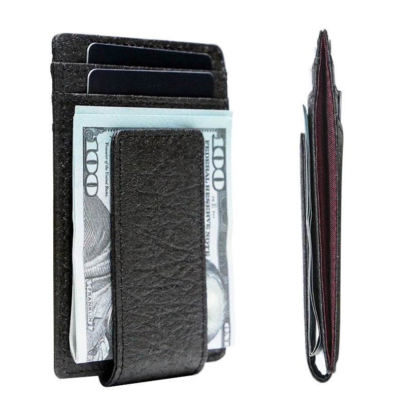 Doshi Pinatex Sustainable Vegan Card Holder with Money Clip - Image 6