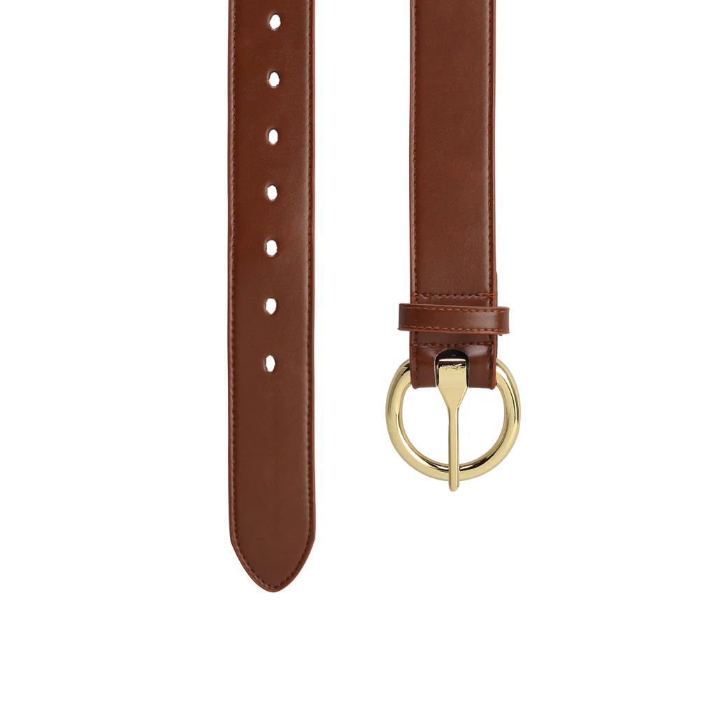 Women's Gold Ring Belt - Brown (Only Size 40) - Image 3